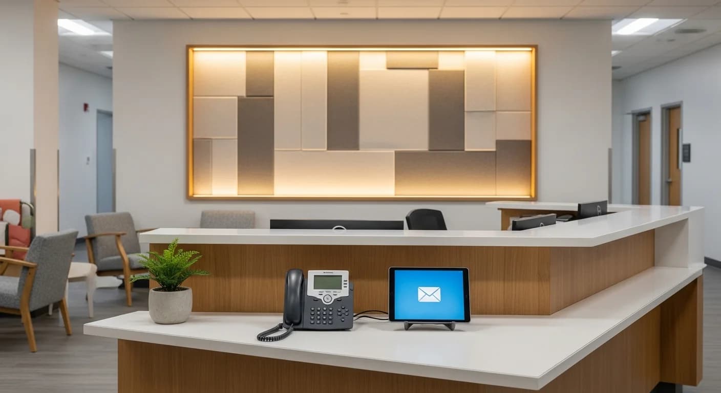 Einladender Empfangsbereich einer Bildungseinrichtung mit freundlicher Atmosphäre